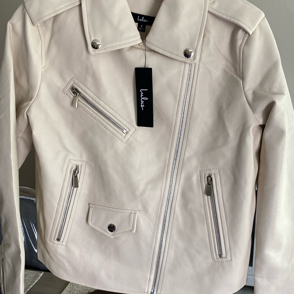 Lulu's Ivory Faux Leather Jacket - Picture 6 of 7
